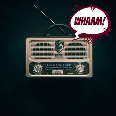 Radio mit dem Wort "Whaam!"